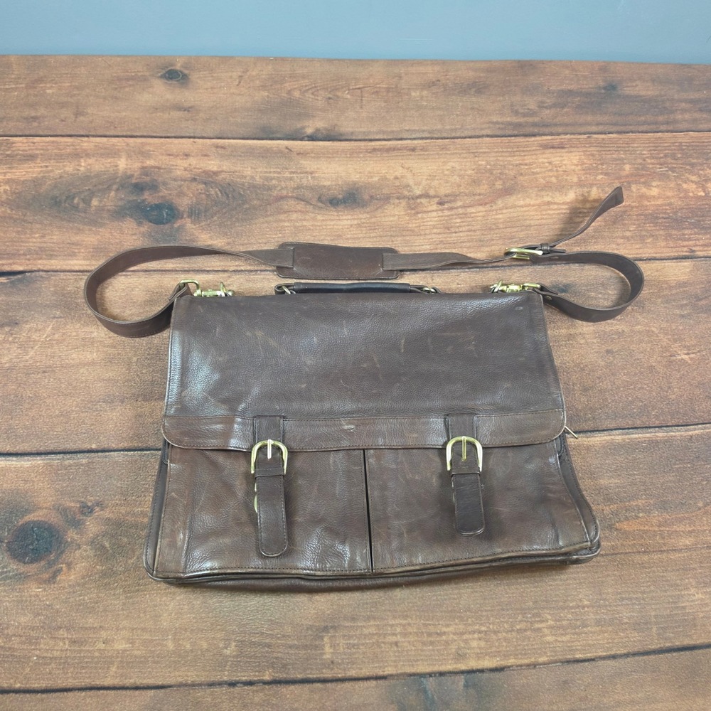 Boulder Ridge Briefcase Mens OS Brown Good Leather Messenger Satchel Bag